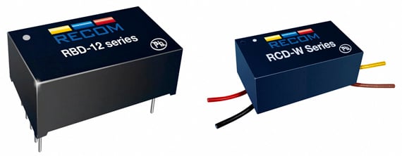 RECOM Power’s RBD-12 and RCD-W series DC/DC converters RECOM Power’s RBD-12 and RCD-W series